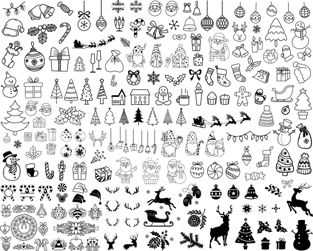 270 Christmas SVG Clipart Bundle: Cricut Cut Files (PNG) - Etsy