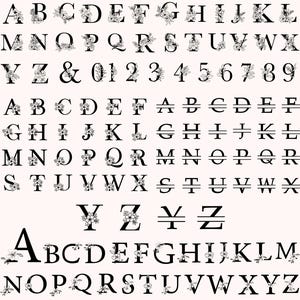 Floral Alphabet SVG: Flower Monogram Letters A-Z (PNG)