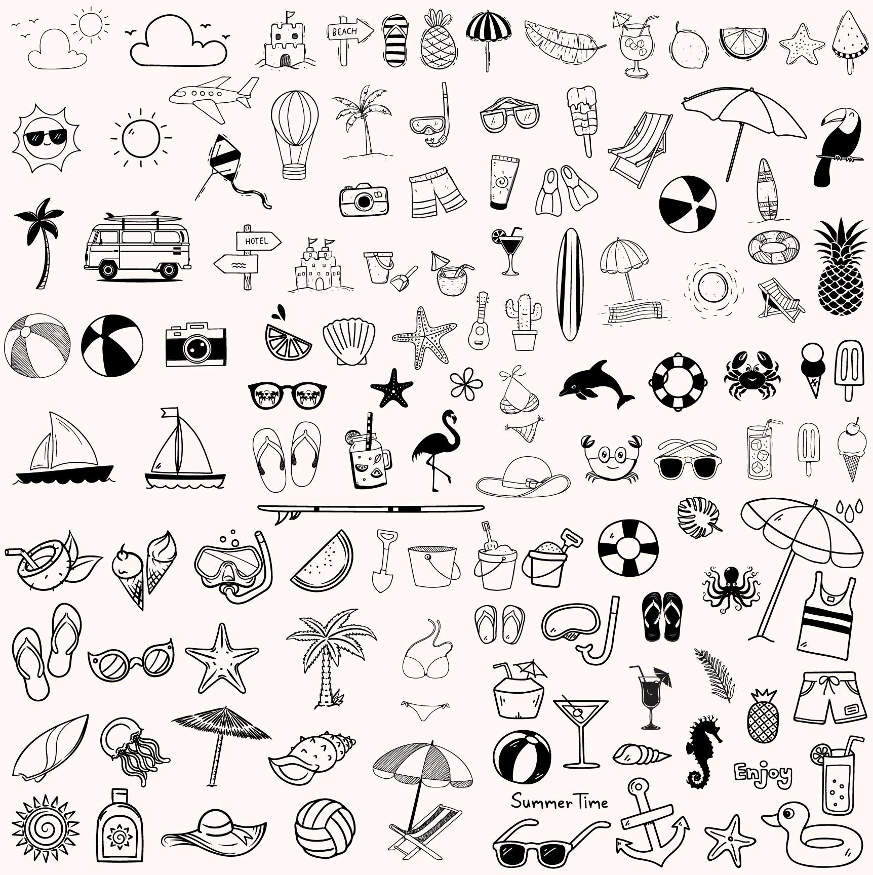 120 Beach Clipart Bundle: Summer SVG, PNG Cut Files - Etsy