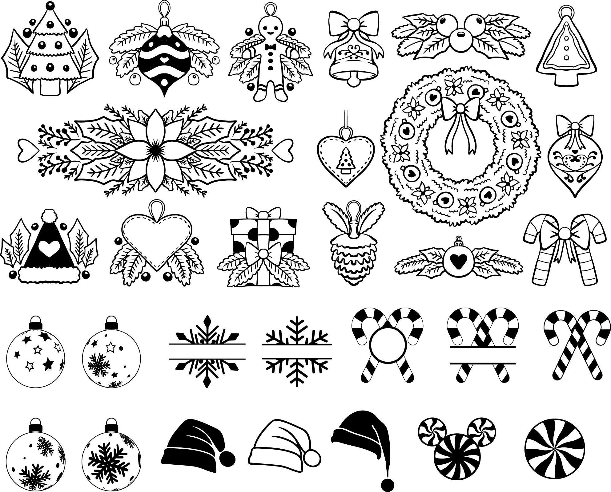 270 Christmas SVG Clipart Bundle: Cricut Cut Files (PNG) - Etsy