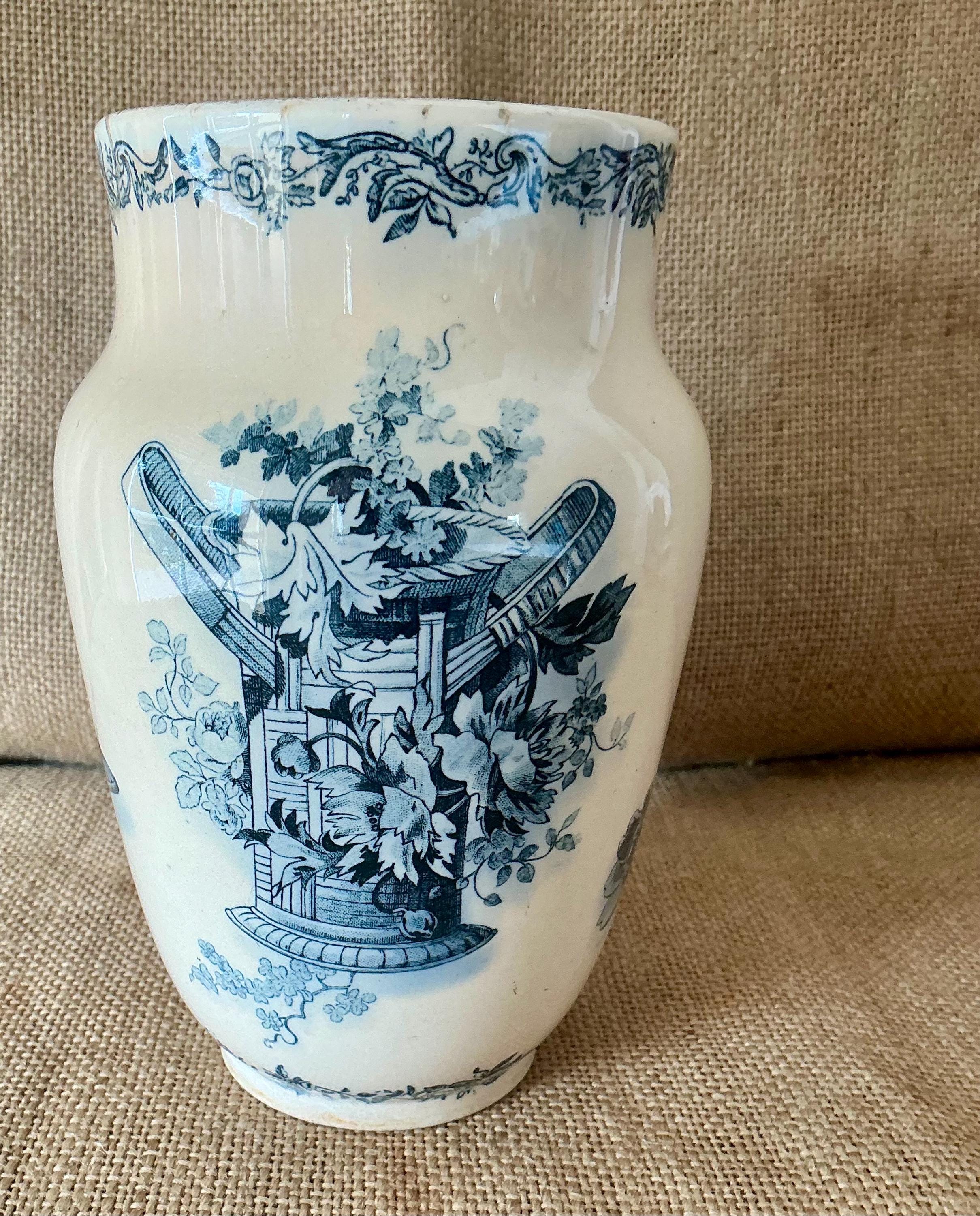Antique French Blue Vase - Etsy