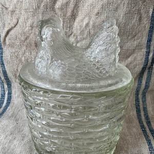 Vintage French leaded glass egg pot