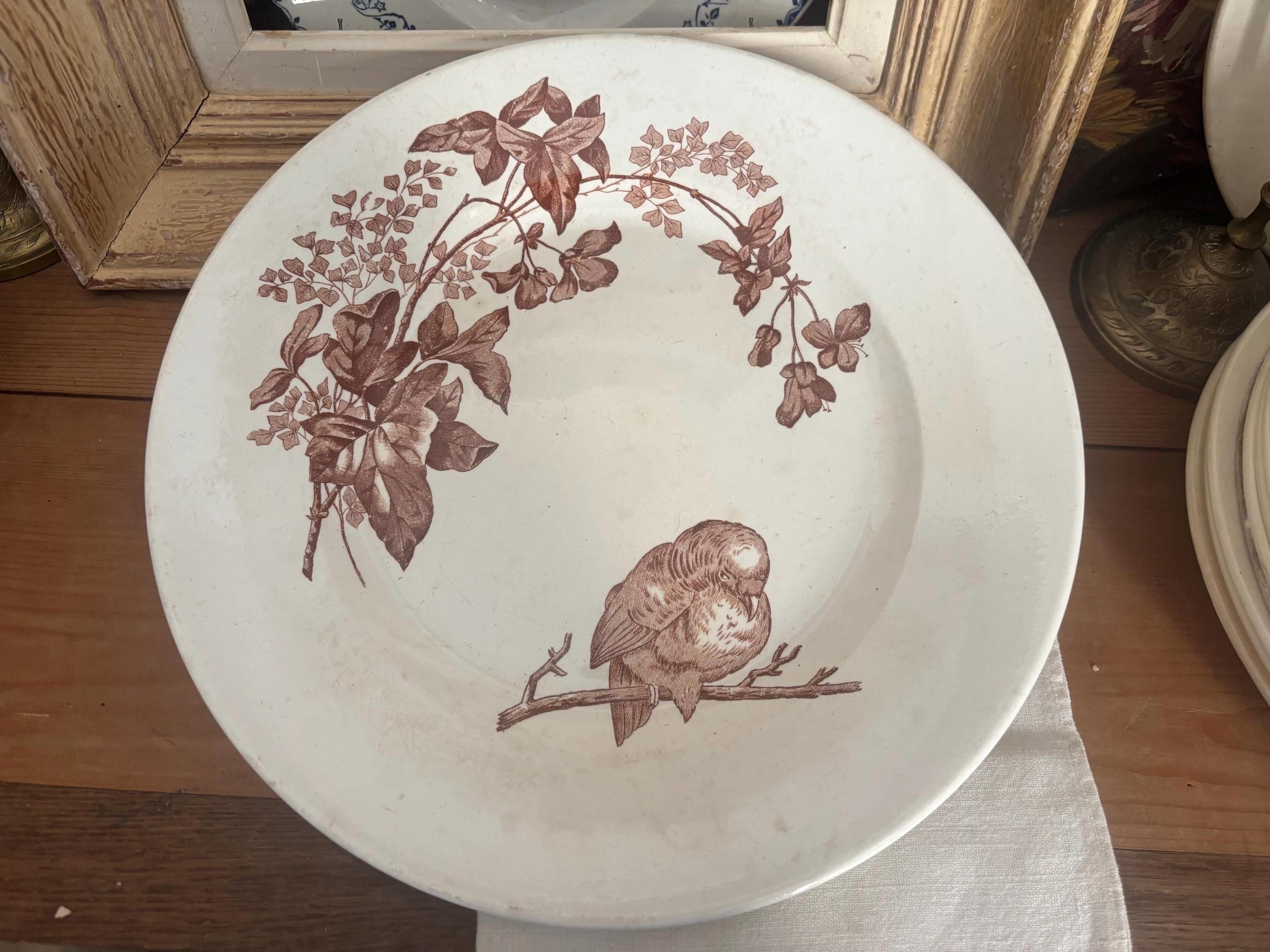 【希少】フランス アンティーク ロンウィ Longwy チェリー ケーキ 平皿 希少】フランス アンティーク ロンウィ Longwy チェリー ケーキ