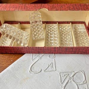 Set of 6 vintage French crystal knife rests