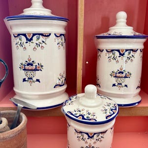 A trio of lovely vintage French pharmacy jars