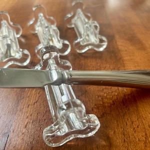 Set of four vintage French crystal triangular knife rests