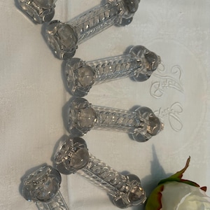 Set of 6 vintage French crystal knife rests