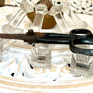 Set of 8 vintage French crystal knife rests