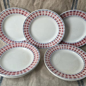 A lovely matching set of seven vintage Villeroy and Boch plates in the Rosario pattern