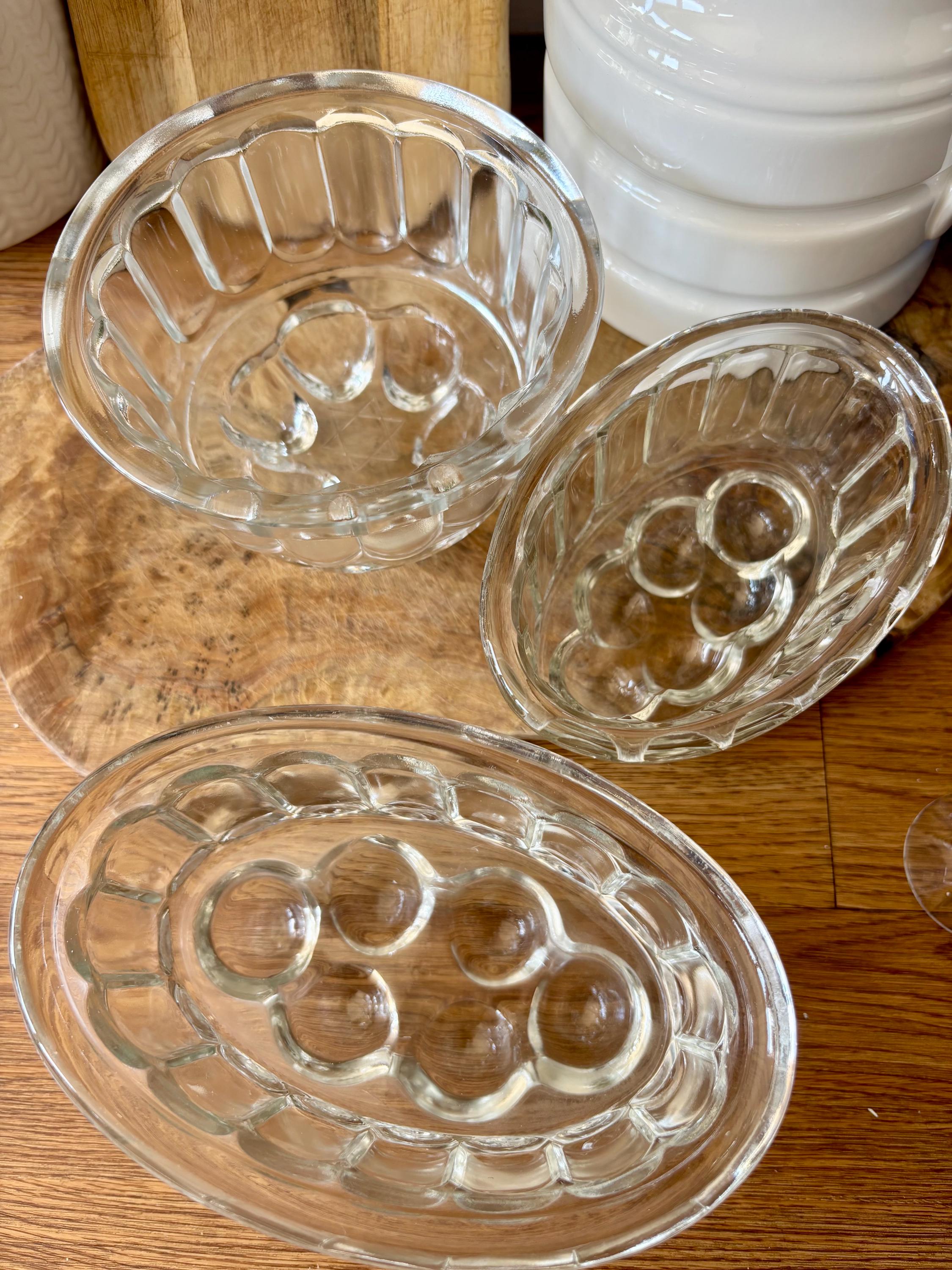 Série de 3 anciens pots à gelée