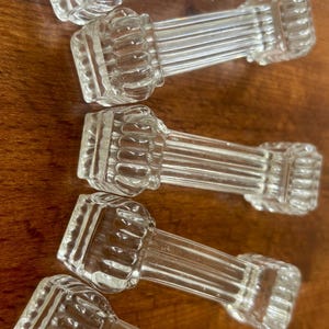 Set of 5 vintage French crystal ribbed knife rests