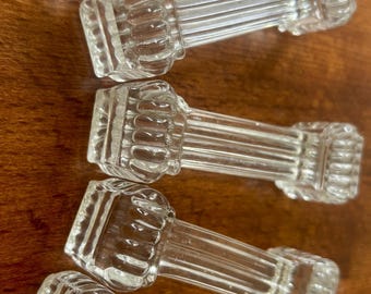 Set of 5 vintage French crystal ribbed knife rests