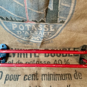 Vintage French red Enamel towel rail