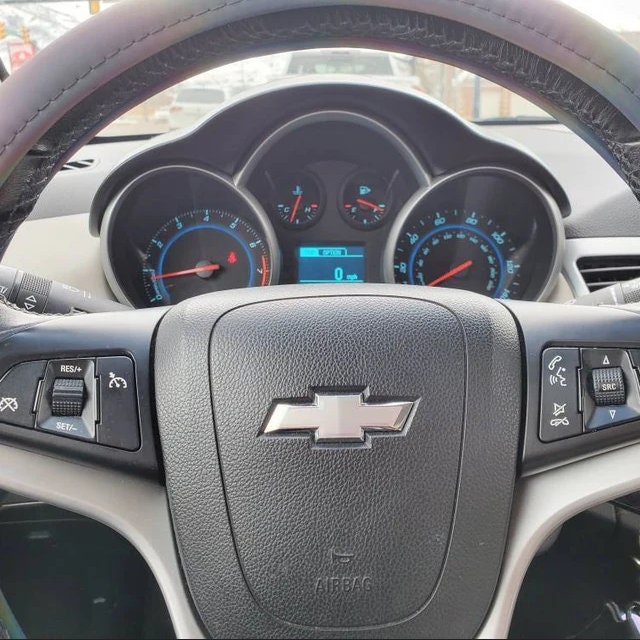 thumbnail image 2 of Gloss Black Steering Wheel Bowtie Overlay For Chevy Silverado 2007-2013. Precut Vinyl Decal By BlackoutAutoMods, Interior Upgrade. 2 of 6