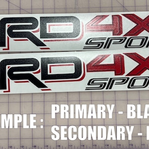 2x TRD 4x4 Sport Dual Color Decals For Toyota Tacoma Tundra, Bedside Vinyl Decal for Tacoma Tundra, Set of 2 Tacoma TRD 4x4 Sport Decals