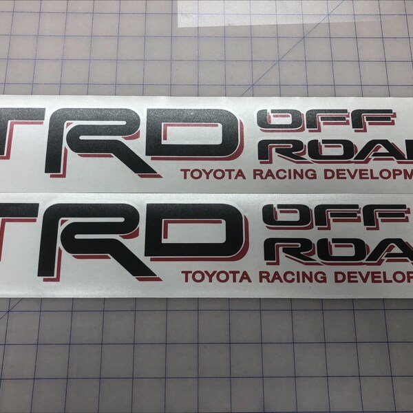 2x TRD Off Road Dual Color Decals For Toyota Tacoma Tundra, Bedside Vinyl Decal for Tacoma Tundra, Set of 2 Tacoma TRD Off Road Decals