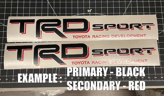 Pair Of Matte Black TRD Sport Bedside Vinyl Decals For Toyota Tacoma / Tundra