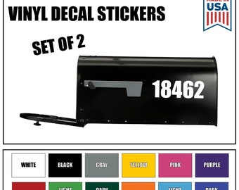 Set of 2 Custom Mailbox Number Vinyl Decals, Custom Number Stickers for Mailbox, Vinyl Decals for Mailbox, Mailbox Address Number Decals