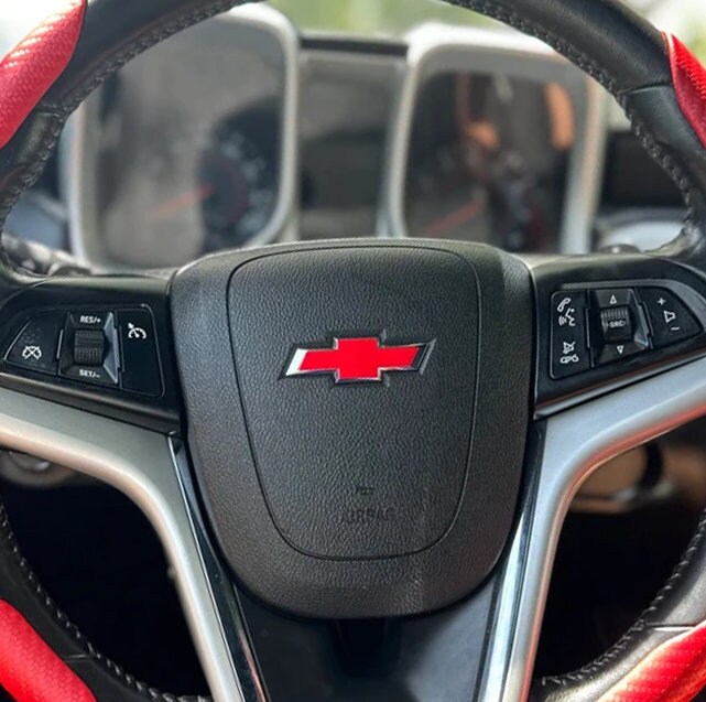 Accessori Auto Hyundai 2015-2025 Chevy Tahoe Gloss Black Steering Wheel Bowtie Overlay NOT VINYL | Self-Adhesive | 5 Years Manufacturer Warranty | USA Portachiavi Personalizzati Con Foto - Foto 3