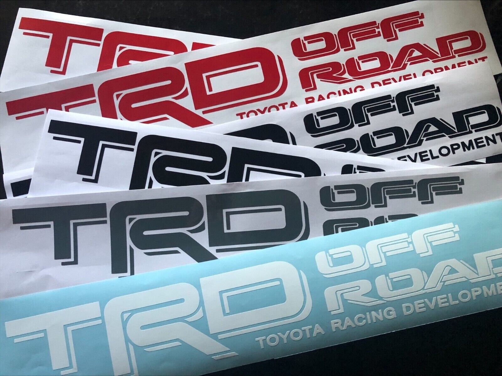 TRD OFFROAD Vinyl Decal Set - Silver/Gray - Fits Tacoma & Tundra Bedside - Oracal