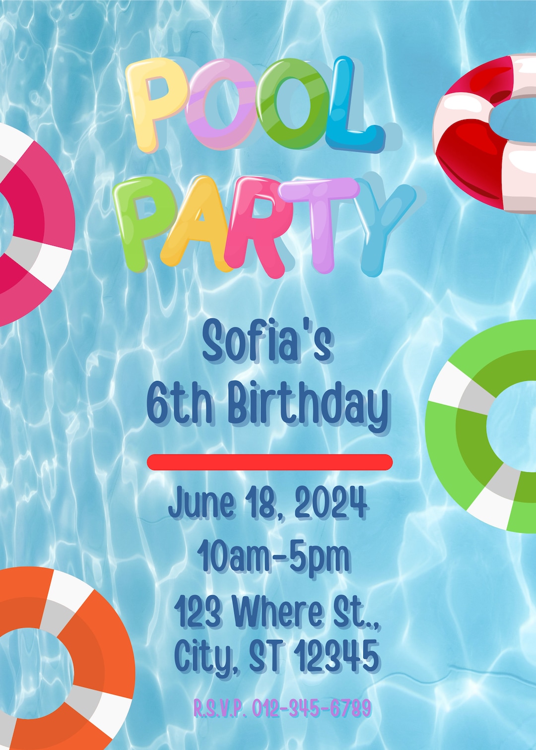 Swimming Birthday Invitation - Etsy