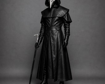 Plague Doctor Inspired Cloak Jacket : Gothic Medieval Cosplay Coat