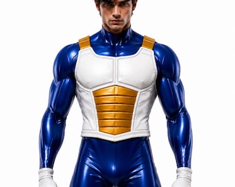 Anime Warrior Vest Vegeta Inspired Vest, White Battle Armor Cosplay Costume, Super Warrior Halloween Costume