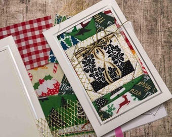DIY Christmas Gift Card Kit – No-Sew Fabric Patchwork Kit