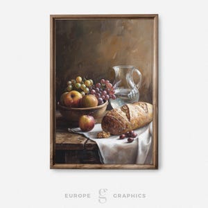 Harvest Mornings - Natura morta di frutta, dipinto a olio vintage, opera d'arte di frutta, decorazione da parete della fattoria, arte della natura morta, arte da parete del soggiorno, tela