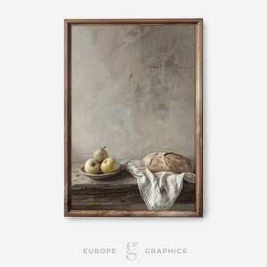 Quiet Repose - Fruits Still Life Vintage Oil Painting Artwork, Farmhouse Wall Decor, Living Room Wall Art, Fruits Paitning, Canvasprint
