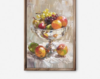 静物画 フルーツバスケット 油絵 キャンバスに描かれたオリジナルの