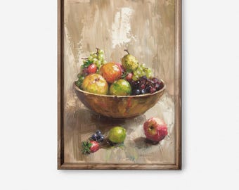静物画 フルーツバスケット 油絵 キャンバスに描かれたオリジナルの