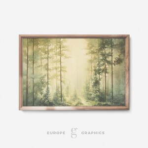 Forest Luminescence -Forest Landscape Vintage Oil Painting, Trees Artwork, Living Room Wall Art, Nature Artwork, Canvasprint, Rural Painting