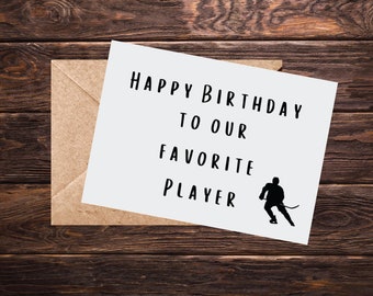 Hockey Player Birthday Card Printable; Hockey Goalie Birthday Card
