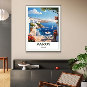 Paros Greece Poster: Cycladic Island Coastal Wall Art