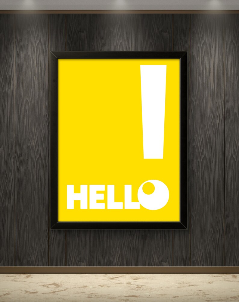 Hello Poster, Yellow Poster yellow 'hello' Greeting Poster Warm Welcome ...