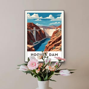 Hoover Dam Poster – Iconic Nevada Landmark Art Print, American Southwest Travel Decor