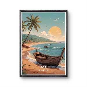 Goa India Vintage Poster - Tropical Beach Art Print - Coastal Wall Decor for Travel and Ocean Lovers Goa travel poster