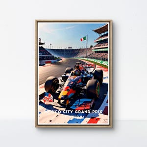 Mexico City Grand Prix Poster – Thrilling Formula 1 Action at Autódromo Hermanos Rodríguez