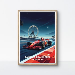 Bahrain Grand Prix Poster: Sakhir Night Race F1 Art