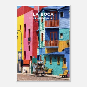 La Boca Poster Buenos Aires Art Argentina Wall Decor Colorful Travel Print Latin America Artwork South America Decor Tango Street Art