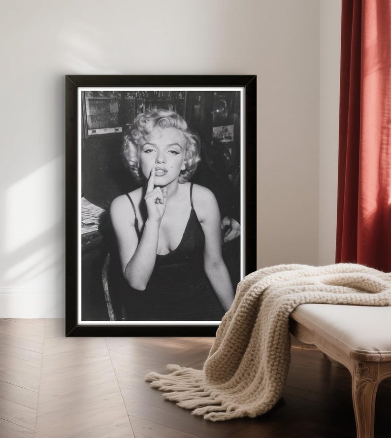 Marilyn Monroe Poster: Iconic Black White Wall Art - Etsy