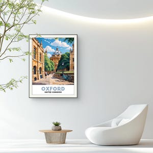 Oxford United Kingdom Poster - Universitätswege und historischer Charme