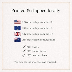 Printed & shipped locally