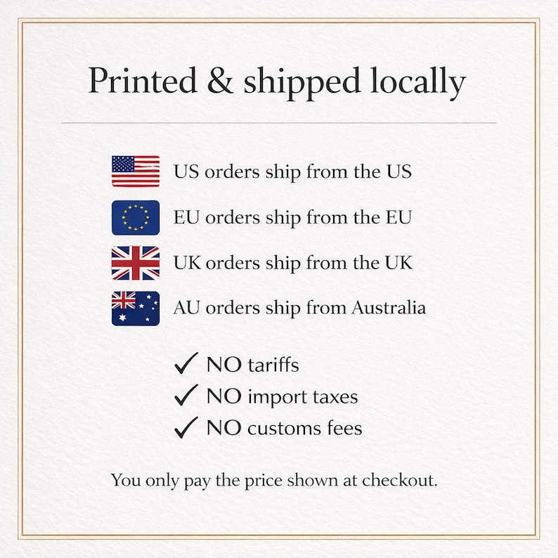 Printed & shipped locally
