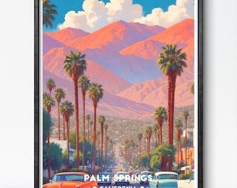 Palm Springs Poster: Retro California Travel Art Print
