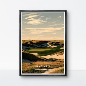 Sand Hills Golf Club Poster: Nebraska Minimalist Art Print