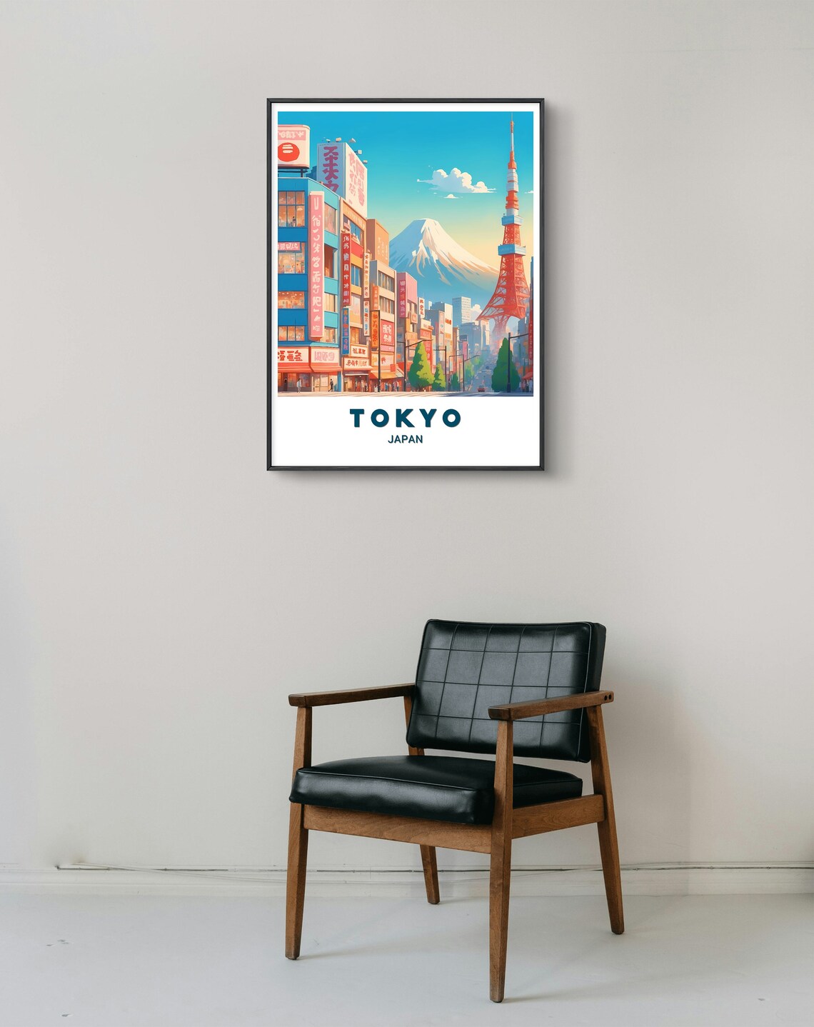 Tokyo Poster Vibrant Print of Tokyo Skyline With Mount Fuji and Tokyo ...