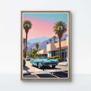 Palm Springs Vintage Poster, California Travel Print, Mid-Century Modern Artwork, palm Spring wall Art