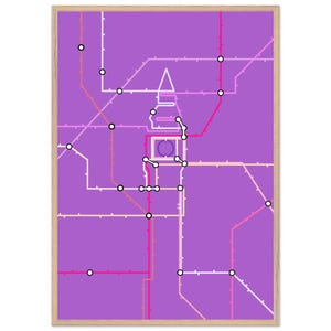 Impression minimaliste de Big Ben et de carte du métro de Londres – affiche de voyage au Royaume-Uni, art mural métro, décoration d'intérieur britannique